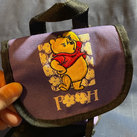 VTG 90s Disney Winnie the Pooh purple/black mini backpack NWOT - Picture 2 of 13